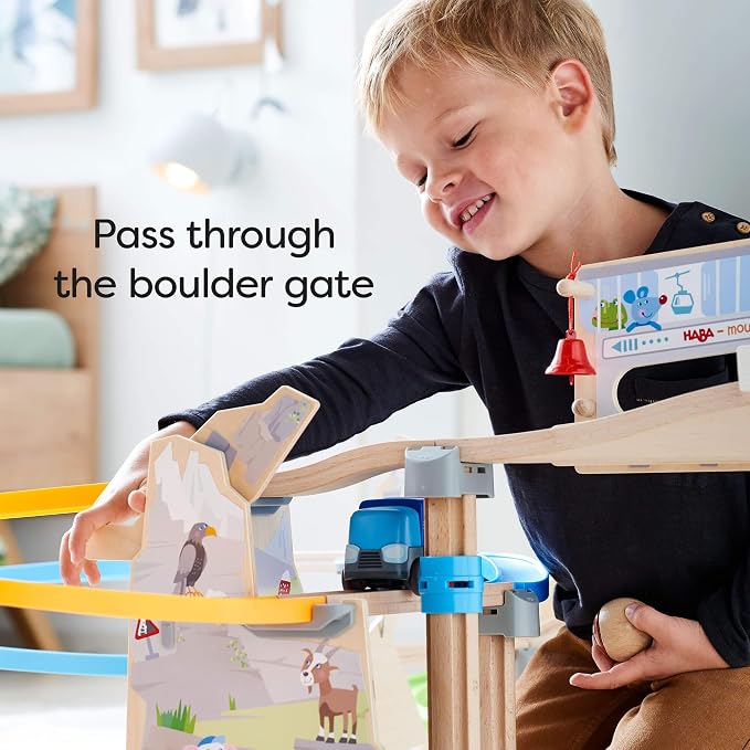 HABA Kullerbu Mountain Adventure Ball Track Ultimate Marble Run Set & Building Toys for Kids Age 2-8, Montessori STEM Learning & Educational Toys