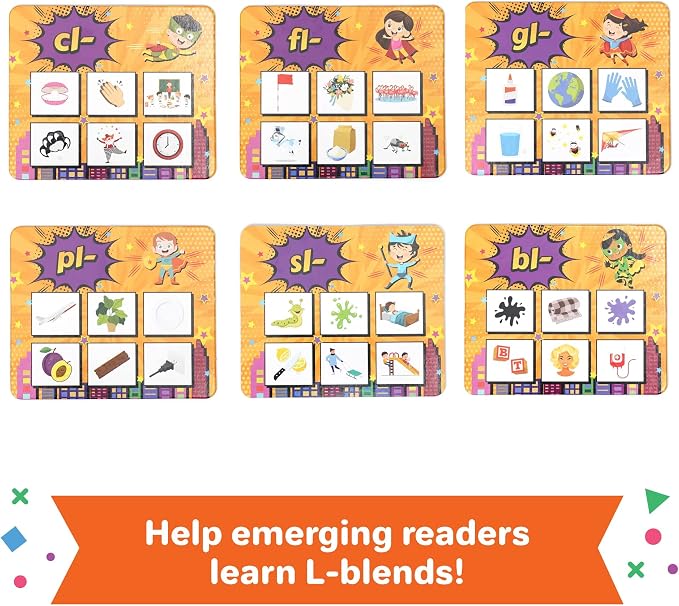 Super Blends Phonics Reading Game for Kids Ages 6-8 | 22 Blends, Digraphs & CVC Words | Kindergarten & 1st Grade Reading Board Game | Learn to Read & Spelling Game