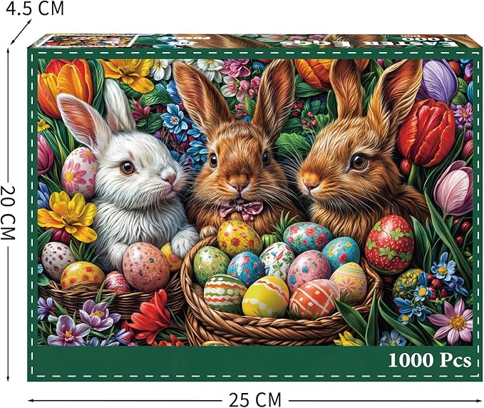 Easter Eggs Puzzles for Adults 1000 Pieces, Jigsaw Puzzles for Adults 1000 Piece, Challenging Game Toys, Impossible Puzzle, Family Decoration Puzzle