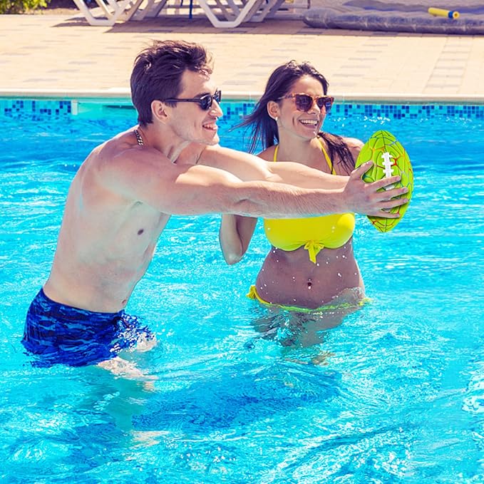 Jasonwell Pool Beach Water Football - Strong Grip Waterproof Football for All-Weather Play Pool Toys Beach Games Outdoor Sports Lake Toy Christmas Birthday Gifts for Kids Boys Teens Adults
