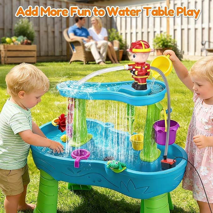 Water Pump for Water Table: Firefighter Water Table Pump Strong Continuous Flow for Step 2 Watertable Safe Plug-in No Drilling Summer Play Outdoor Water Toys Accessories for Toddlers 1-3 Kids 4-8