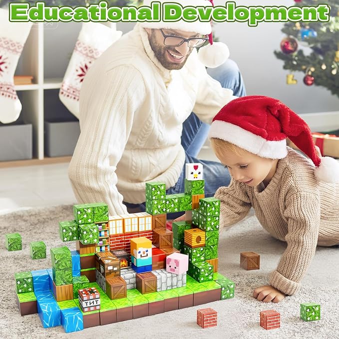 150PCS Magnetic Blocks - 0.8" Magnetic Building Blocks for Kids, STEM Toys, Educational Magnet Blocks, Magnetic Cubes Tiles, Christmas Birthday Gifts for Boys & Girls Ages 3 4 5 6 7 8 9 10