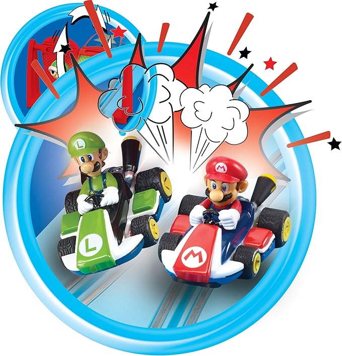 Carrera First Mario Kart Slot Car Race Track Set – Mario & Luigi (Ages 3+)
