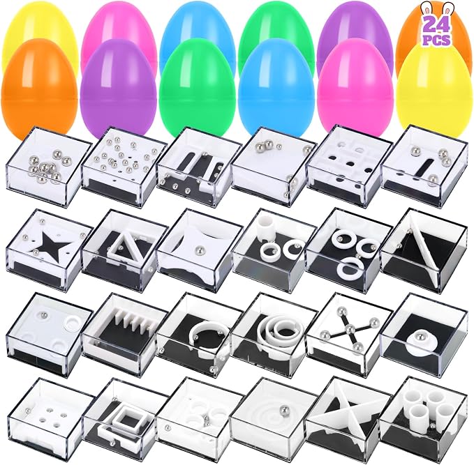 Mytothfy 24 Pack Brain Teaser Puzzle Cubes - Mini Maze Toys for Kids, Unique Party Favors, Treasure Box Classroom Rewards, Bulk Small Toys for Boys & Girls
