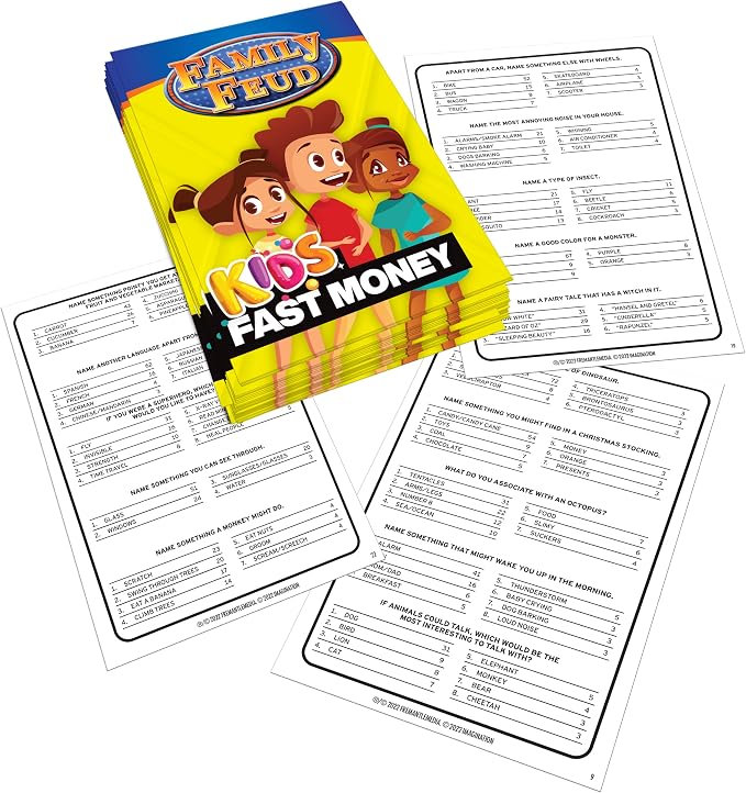 Imagination Gaming Family FEUD Kids VS Adults Edition Card Game, Get Ready for a Family Showdown, 150 Question Cards, 50 Fast Money Cards, Complementary App with Sound Effects from The Show