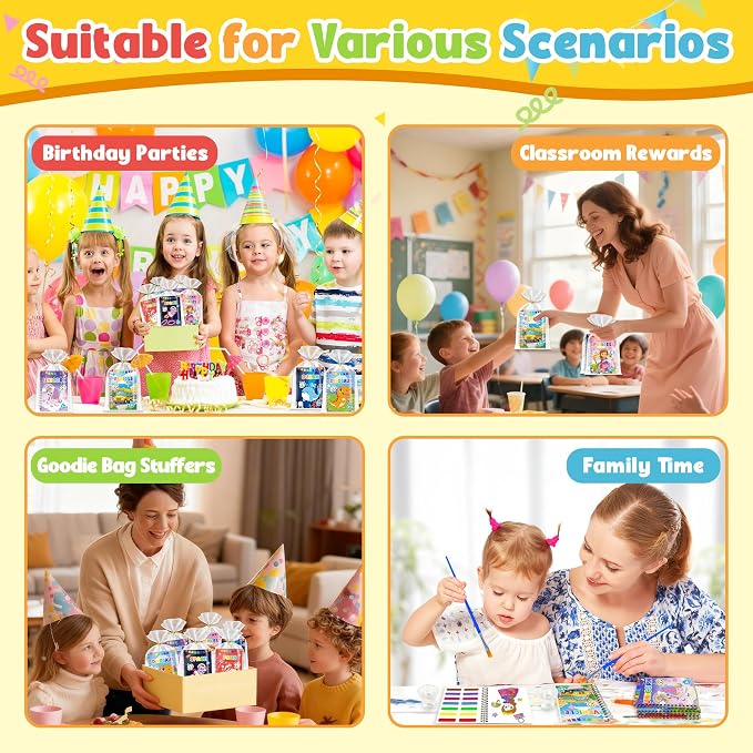 36 Water Coloring Books Party Favors: Bulk Mini Kids Birthday Favor, Goodie Bag Stuffers, Art & Crafts Classroom Prizes, Paint Activities School Toys, Halloween & Christmas Return Gifts for Ages 4-8