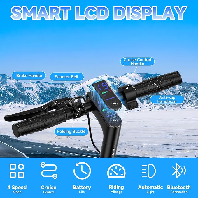 Aovowheel Electric Scooter for Adults, Folding E Scooter with 350W/500W Motor 16/24 Mph Top Speed, Max 19-23 Miles Long Range, 8.5''/10''/14''Tires Commuting Scooters with Dual Brakes System, APP