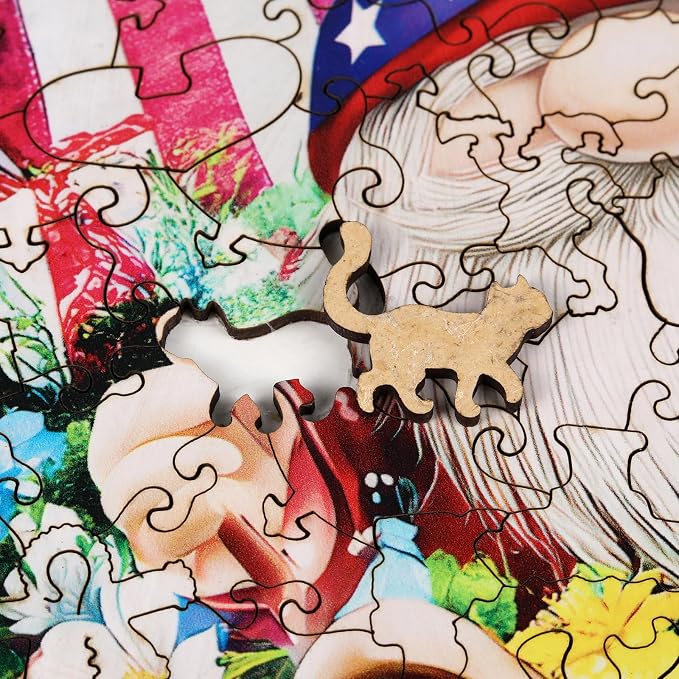MEATRN Puzzles for Adults - Gnome, Eagle, Flag & Floral Design Inside Crystal Ball, Fun Educational Wooden Jigsaw Puzzle, Premium Collectible Art Gift for Students, 206 Pcs, 11x11.2 in