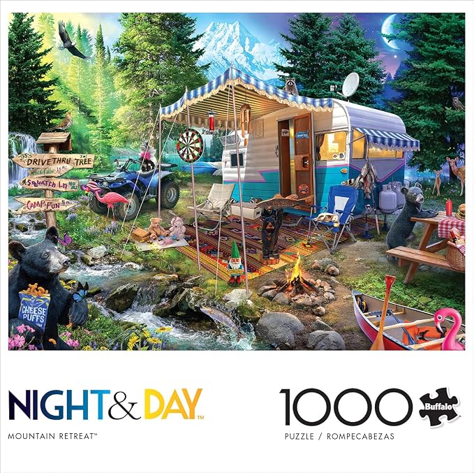 Buffalo Games Jeff Haynie - Mountain Retreat - 1000 Piece Jigsaw Puzzle - Large, Multicolor, Rectangular - Precision-Cut Pieces - Full-Color Poster - Adult Puzzles