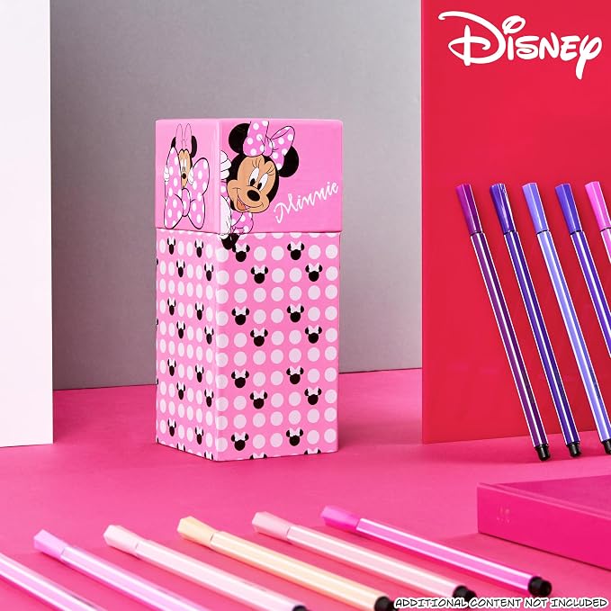 Disney Minnie Mouse Coloring Pens for Kids, 60Pcs Fine Tip Markers Art Supplies - Girls Gifts (Pink)