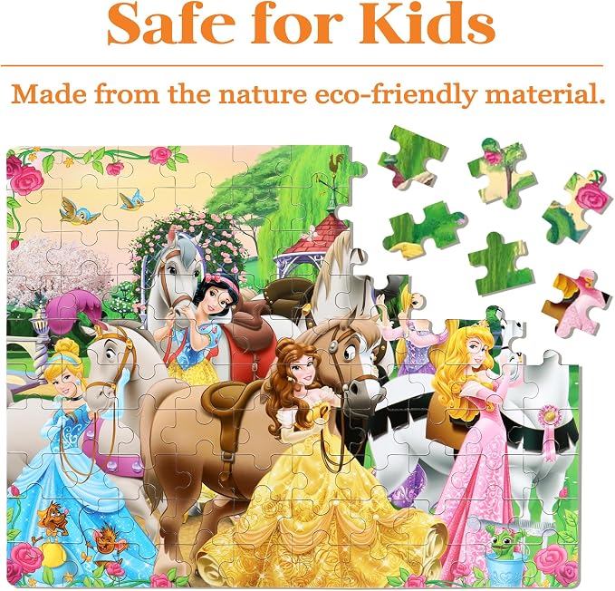Puzzles for Kids Ages 4-6,100 Piece Puzzles for Kids Ages 6-8,Educational Learning Jigsaw Puzzles for Boys and Girls in Metal Box