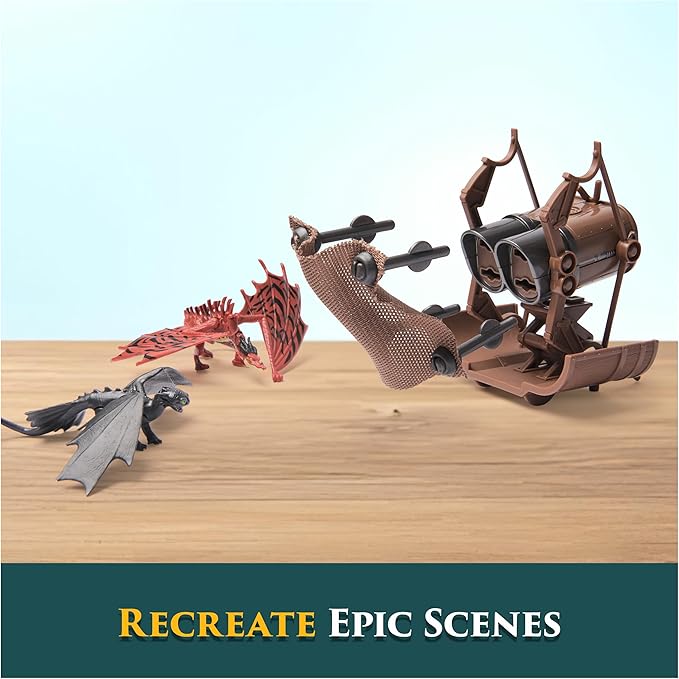 DreamWorks Dragons, 5-Pack Dragon Catcher Set with Hiccup’s Mangler Net Launcher, Kids Toys for Boys & Girls Ages 4 and up