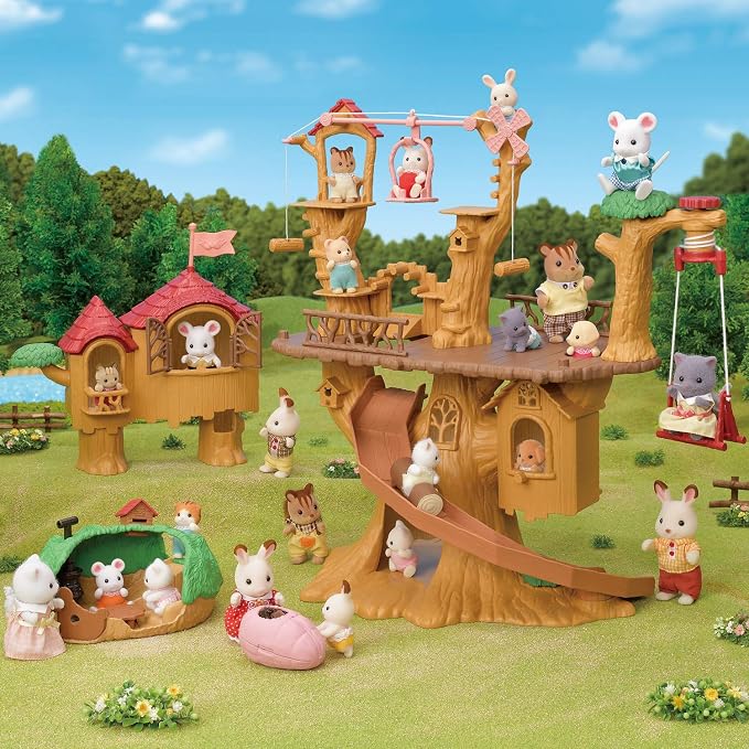 Calico Critters - Vacation Homes - Adventure Treehouse - 2025 Edition Dollhouse – Kids Pretend Play House, Miniature Home Playset, Expandable Design, Ages 3+