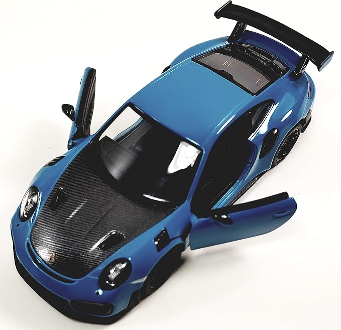 KiNSMART 2010 Porsche 911 GT2 RS Aqua Blue 1/36 Scale Diecast Metal Model Toy Sports Car