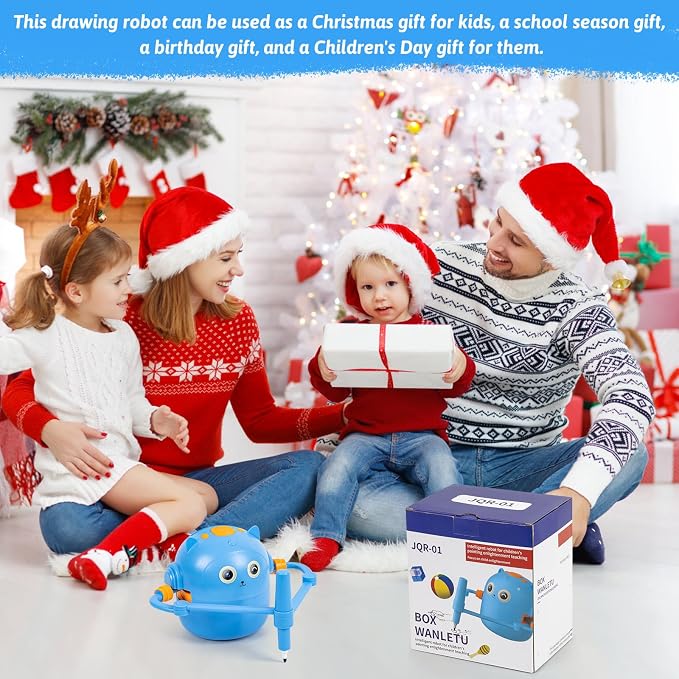 Drawing Robot for Kids with Music, Interactive Educational Drawing Machine with 100 Drawing Cards & 16 Color Pens, Magic Painting Learning Toy Gift for Girls and Boys Age 3 4 5 6 7 8