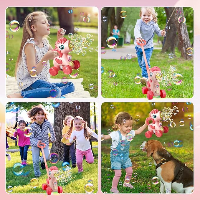 Chridark Bubble Lawn Mower for Kids Toys Age 3 4 5 Year Old: Unicorn Bubble Machine for Toddlers 1-3, Backyard, Travel, Party, Outdoor Toddler Toys, Birthday Gifts for Toddler Girls