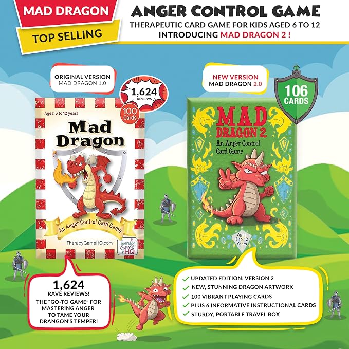 Mad Dragon 2: an Anger Control Card Game for Kids | A Fun, Therapist-Friendly Social Emotional Learning Activity that Teaches Emotional Regulation Through Play