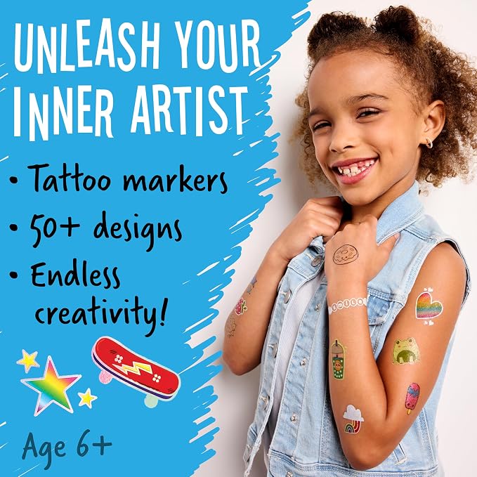 Creativity for Kids Tattoo Designer Studio: Create 50+ DIY Temporary Tattoos, Toys and Gifts for Girls and Boys, Arts and Crafts Activities for Kids (Ages 6+)