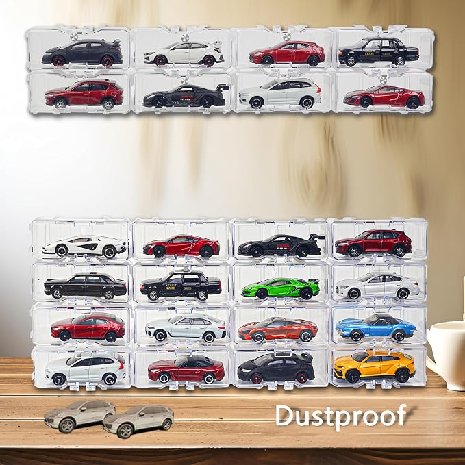 YYDS Toys Organizer Storage Case for Hot Wheels Car, for Matchbox Cars, for Mini Cars,1/64 Scale Hot Toy Wheels Display Case Holds 10/40 Cars，Interlocking Hot Car Wheels Storage (WHITE 10 PCS)