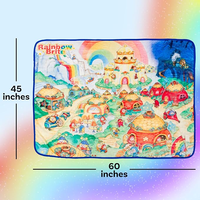 Silver Buffalo Rainbow Brite Rainbowland 45" x 60" Fleece Throw, Soft and Cozy Blanket, 250 GSM