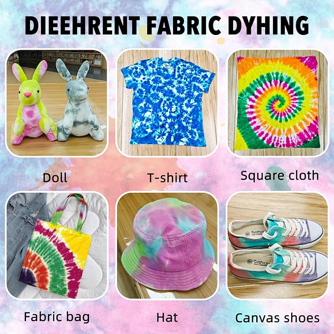 20 Colors Tie Dye Kit, 174 PCS Tie Dye Set Including 20 Pre-Filled Tye Dye Bottles, 1 Tie Dye Workstation, 7 Set Fabric Markers, Non Toxic Permanent Fabric Dye Art Set- Perfect for Family & Party Fun