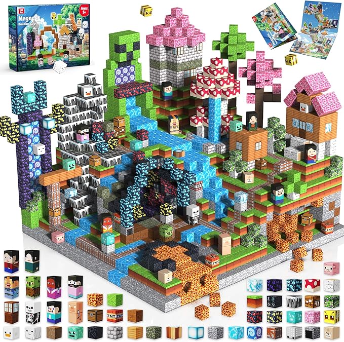 Magnetic Blocks - 150PCS Magnetic Building Blocks Cubes Adventurer, Magnet Toys for Kids Age 3+, Toy Building Set for Kids, Magnet Construction Easter Birthday Gifts for Boys Girls Age 4-8, 8-12