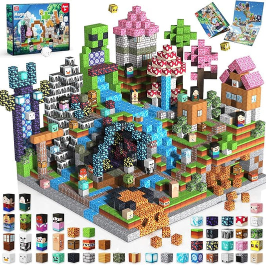 Magnetic Blocks - 150PCS Magnetic Building Blocks Cubes Adventurer, Magnet Toys for Kids Age 3+, Toy Building Set for Kids, Magnet Construction Easter Birthday Gifts for Boys Girls Age 4-8, 8-12