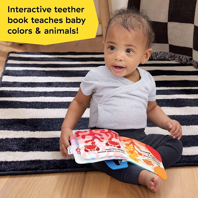 Baby Einstein Ocean Explorers Teether Book, Shades of The Sea, for Sensory Engagement and Soothing, Ages 0 Months and Up
