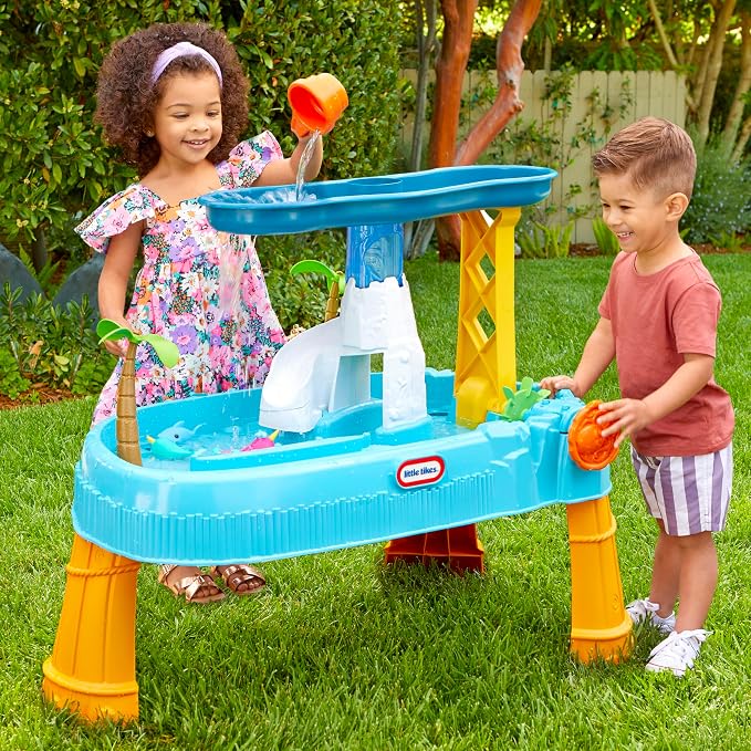 Little Tikes Waterfall Island Water Table (Amazon Exclusive) Activity Playset with Accessories, Outdoor, for Boys and Girls Ages 2-5 Years