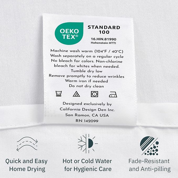 California Design Den Deep Pocket Queen Sheets Set - Natural 100% Cotton Sheets Queen Size Bed Set, Soft Sateen Weave, Breathable and Durable Bedding Ivory (Eggshell)
