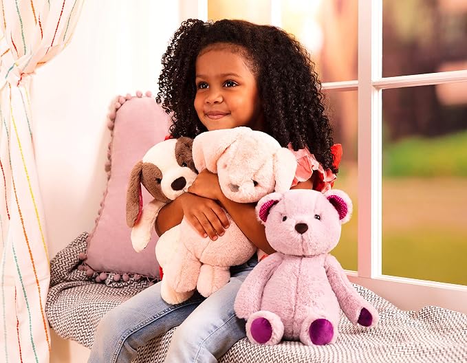 B. toys – 12-Inch Plush Dog – Huggable Dog Stuffed Animal Toy – Soft & Cuddly Plush Puppy – Washable – Babies, Toddlers, Kids – Happy Hues – Cupcake Pup – 0+ Months