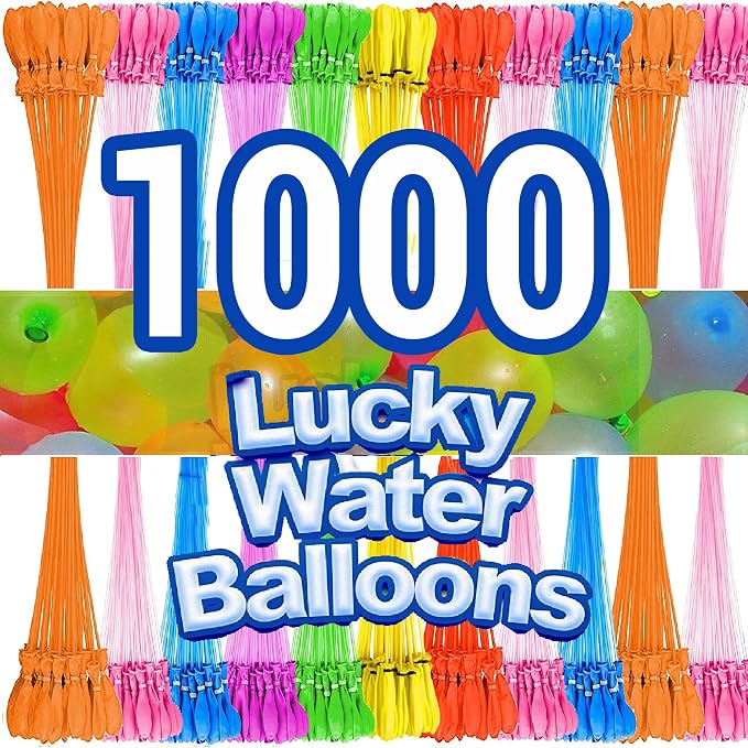 1000PCS Self Sealing Water Balloons Quick Fill, Water Balloon Yard Games Rapid Fill Kids Toys, Bunch of Balloons Set Summer Splash Party Easy Quick Fun Outdoor Backyard for Swimming Pool (Colorful)