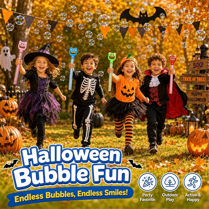 SHCKE 5-Claw Bubble Wand, Expanding Bubble Wand 4-Pack with 480ml Solution | 16.7 Inch Extra Large Bubble Wand,Refillable Bubble Toys Set for Backyard, Birthdays & Party Favors,Kids & Outdoor Fun