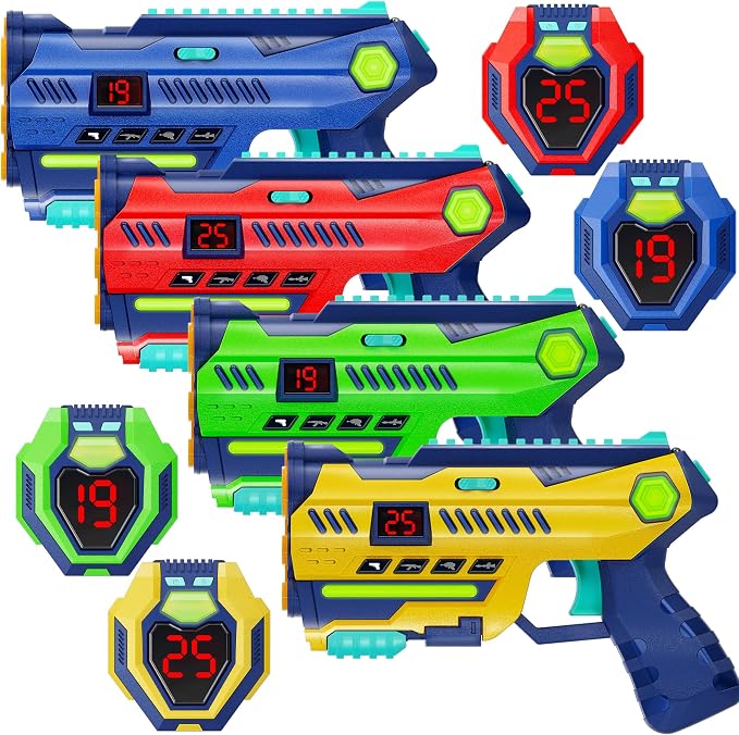 Halo Sport Laser Tag Set of 4 - Gifts for 8 9 10 11 12 13 Year Old Boy Gifts Birthday - Toys for Boys Ages 8-12 Years - Teens Boys Toys Age 8-10 Years Gift - Lazer Tag Guns & Vests (4 Pack)
