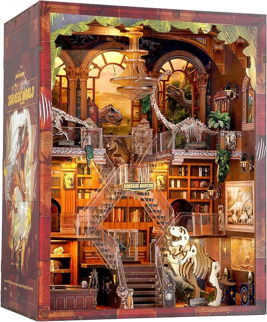 NookMaster Miniature Kit - DIY Miniature House Kit for Adults, Teens, Dollhouse Booknook Bookshelf Insert Decor with LED Light, 3D Wooden Puzzle Gifts for Family, Friends