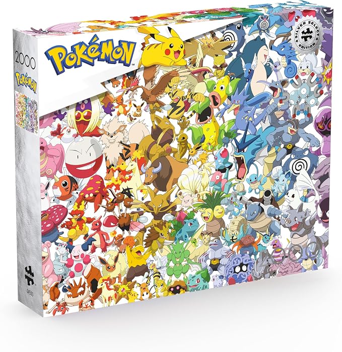 Buffalo Games – 2000 Piece Pokémon Silver Select Kanto 151 Jigsaw Puzzle Colorful Puzzle for Adults – Precision-Cut Pieces, Beautiful Artwork, and Hours of Relaxing Fun