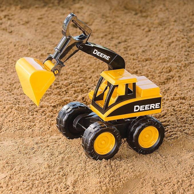 TOMY John Deere Sandbox Big Scoop Excavator Toy with Tilting Dump Bed - John Deere Construction Toys - Toddler Toys for Sandbox - 15 Inch