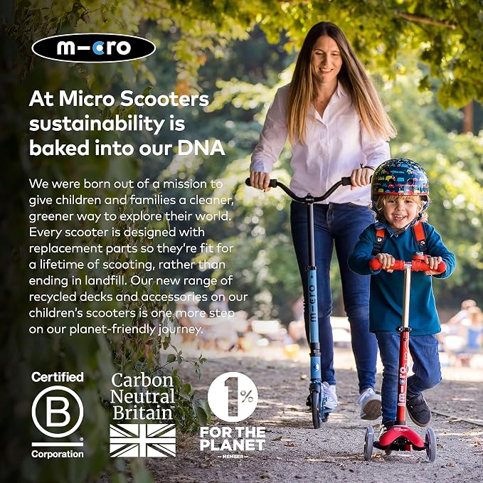 Micro Kickboard | Cruiser LED Kids Scooter for Ages 6–12 | 2 Wheel | Foldable with Kickstand | Adjustable Handlebar | Motion-Activated PU LED Wheels | Swiss Design