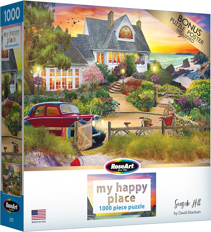 RoseArt - My Happy Place - Seaside Hill - 1000 Piece Jigsaw Puzzle for Adults