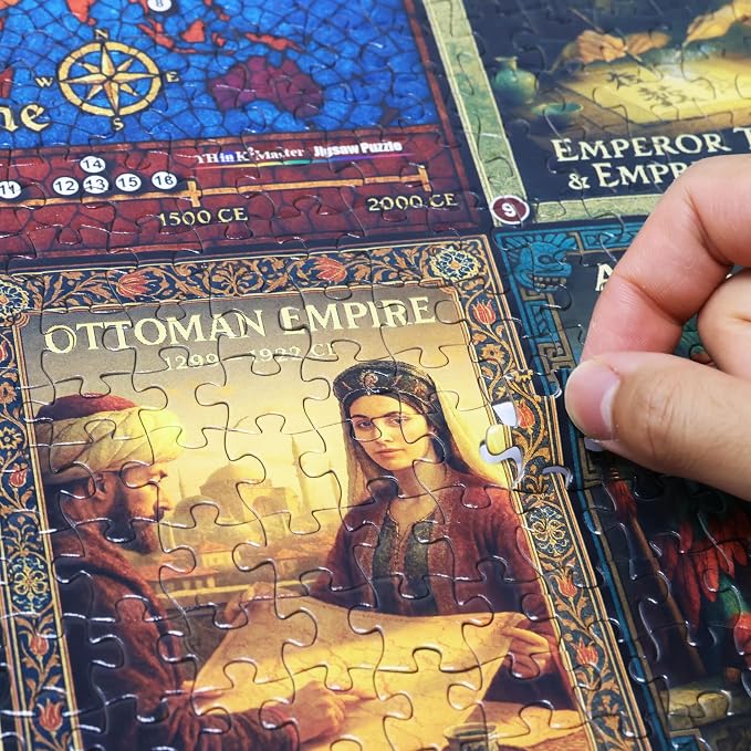 Think2Master Colorful Post Classical Civilization 1000 Pieces Large Format Jigsaw Puzzle: 13+, Teens, Adults & Families. Great Gift with Historical Timeline & World Map. Size: 26.8” X 18.9”