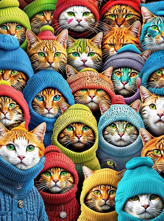 Cross & Glory | 1000 Piece Jigsaw Puzzles for Adults | Whiskered World: A Kitty Kaleidoscope | Cat Jigsaw Puzzle | Satin Finish 1000 Piece Puzzle for Adults Cats | Ages 14+