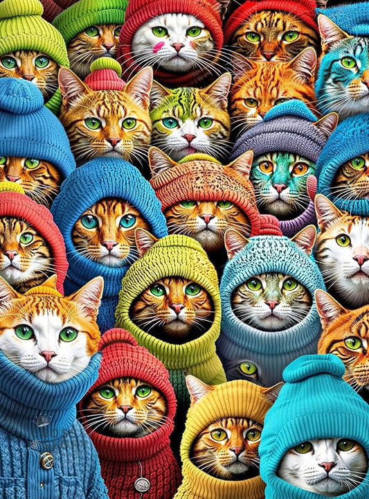 Cross & Glory | 1000 Piece Jigsaw Puzzles for Adults | Whiskered World: A Kitty Kaleidoscope | Cat Jigsaw Puzzle | Satin Finish 1000 Piece Puzzle for Adults Cats | Ages 14+
