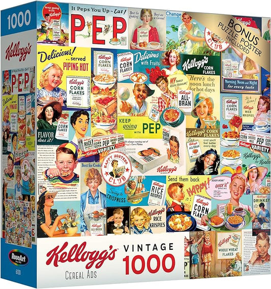 RoseArt - Kellogg's - Cereal Ads - 1000 Piece Jigsaw Puzzles for Adults