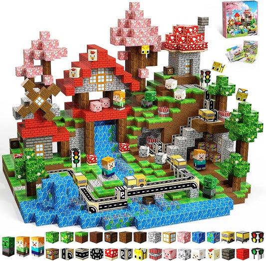 200PCS Magnetic Blocks, 0.8inch Magnetic Building Blocks, Magnetic Cubes, Sensory Stacking Toys for STEM Constructions Magnet Blocks for Kids Age 4 5 6 7 8-12, Boys Girls Birthday Gifts