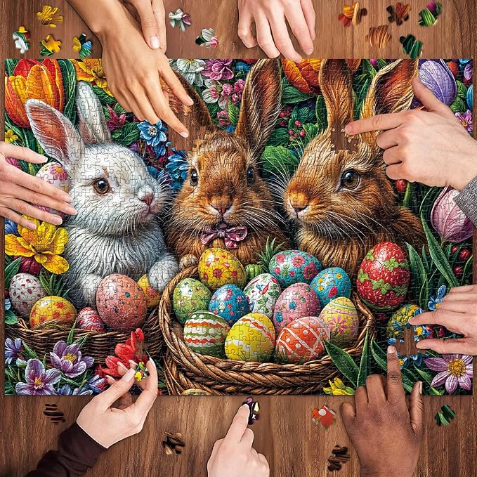 Easter Eggs Puzzles for Adults 1000 Pieces, Jigsaw Puzzles for Adults 1000 Piece, Challenging Game Toys, Impossible Puzzle, Family Decoration Puzzle