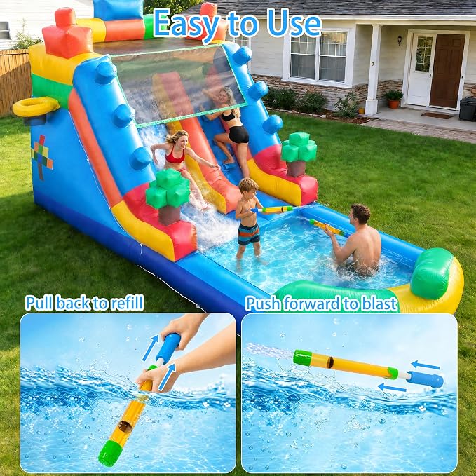Water Gun Blasters for Kids & Adults: 18 Pack Bulk Water Squirter for Outdoor Swimming Pool Party, Backyard, Summer Beach, 12.6 Inch Water Shooter Toy Gift for Water Slide, Water Fighting Game