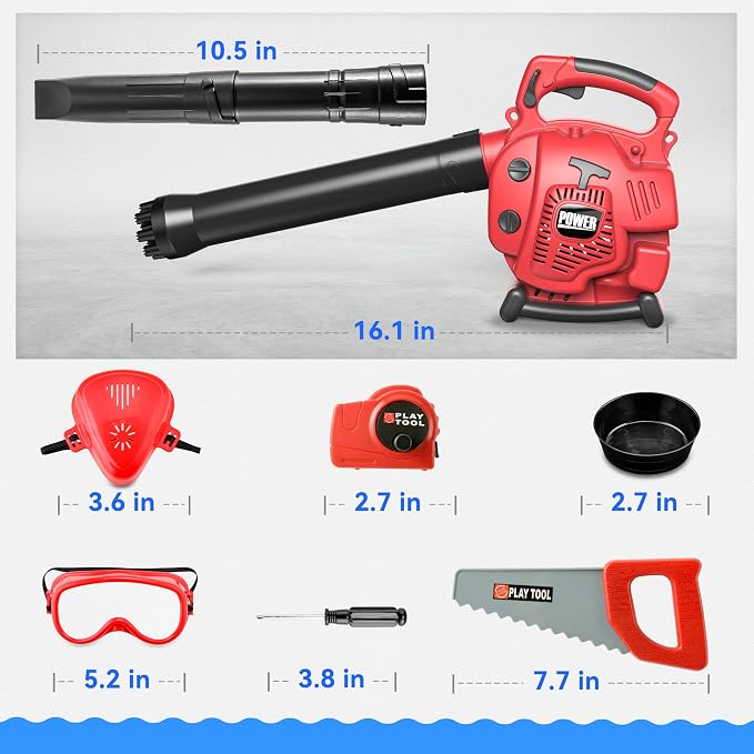 Toy Choi's 2 in 1 Bubble Leaf Blower Toy, Bubble Machine & Kids Leaf Blower, Pretend Play Gardening Tool Set for Toddlers, Boys Girls Age 3 4 5+, Outdoor Summer Party Yard Play Toy