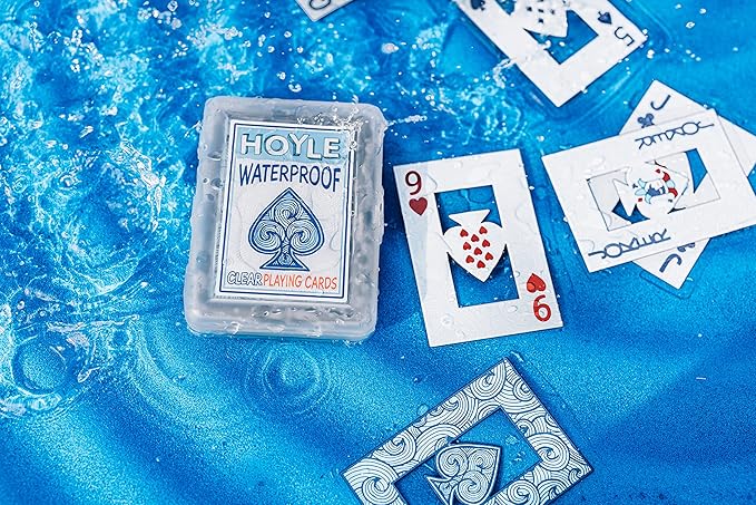 Hoyle Waterproof Playing Cards, Clear Plastic Deck of Cards for Outdoor Card Games, Camping, Beach, Pool & Travel Games (1 Deck) | playing-cards