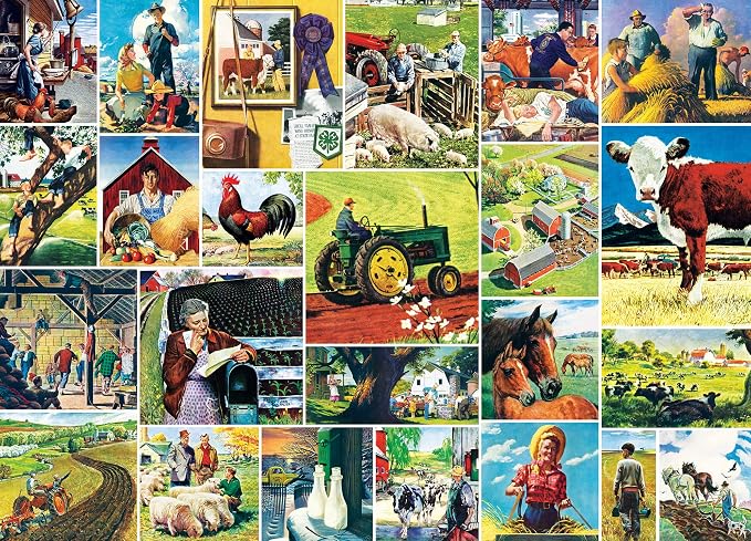 MasterPieces 1000 Piece Jigsaw Puzzle for Adults, Family, Or Youth - Farmland Collage - 19.25"x26.75"