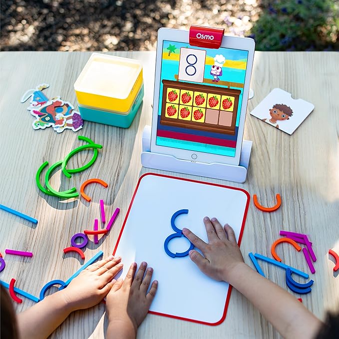 Little Genius Starter Kit for iPad + Early Math Adventure - 6 Educational Games (Latest Version) Counting, Shapes & Phonics-STEM Gifts-Ages 3-5 (Base Included)
